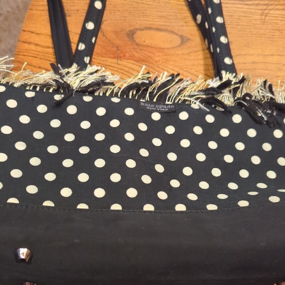 Kate Spade Black and White Polka Dot Tote